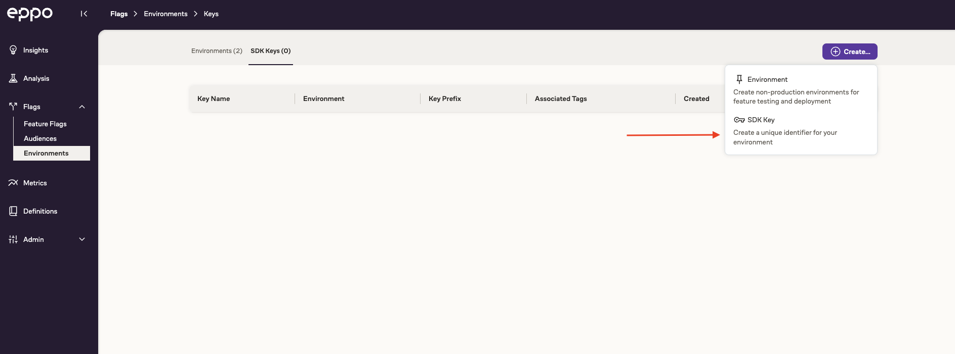 SDK key setup